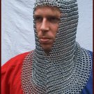 Medieval MS Butted Zinc Plated Viking Chain Mail Coif/Hood For Armor LARP/SCA