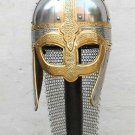 Roman Crusader Viking Medieval Helmet With Chain Mail For Armor Reenactment  nk