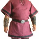 Medieval Viking Pink Color Tunic For Armor Reenactment Short Sleeves