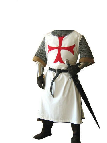 Red Color Cross White Color Medieval Viking Tunic For Armor Reenactment