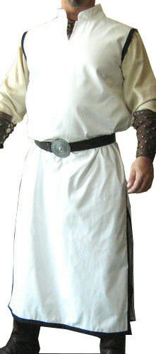 New Medieval Viking Clothing Tunic White Without Sleeves Cotton Renaissance