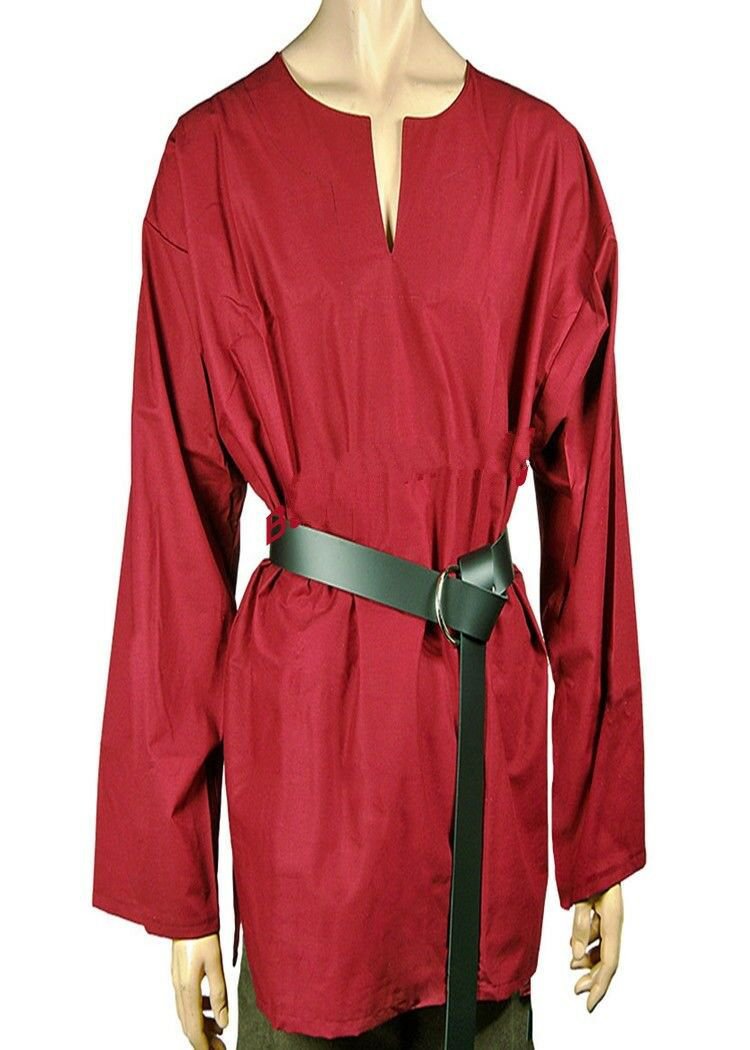 Medieval Celtic Viking Tunic Red Full Sleeves Colors renaissance Surcoat
