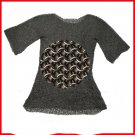 New Medieval Viking Large Butted Blackened Chainmail Haubergeon For Armor