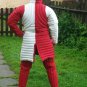 Gambeson White&Red Type I Medieval Padded Armour Coat Birthday Gift for Husband