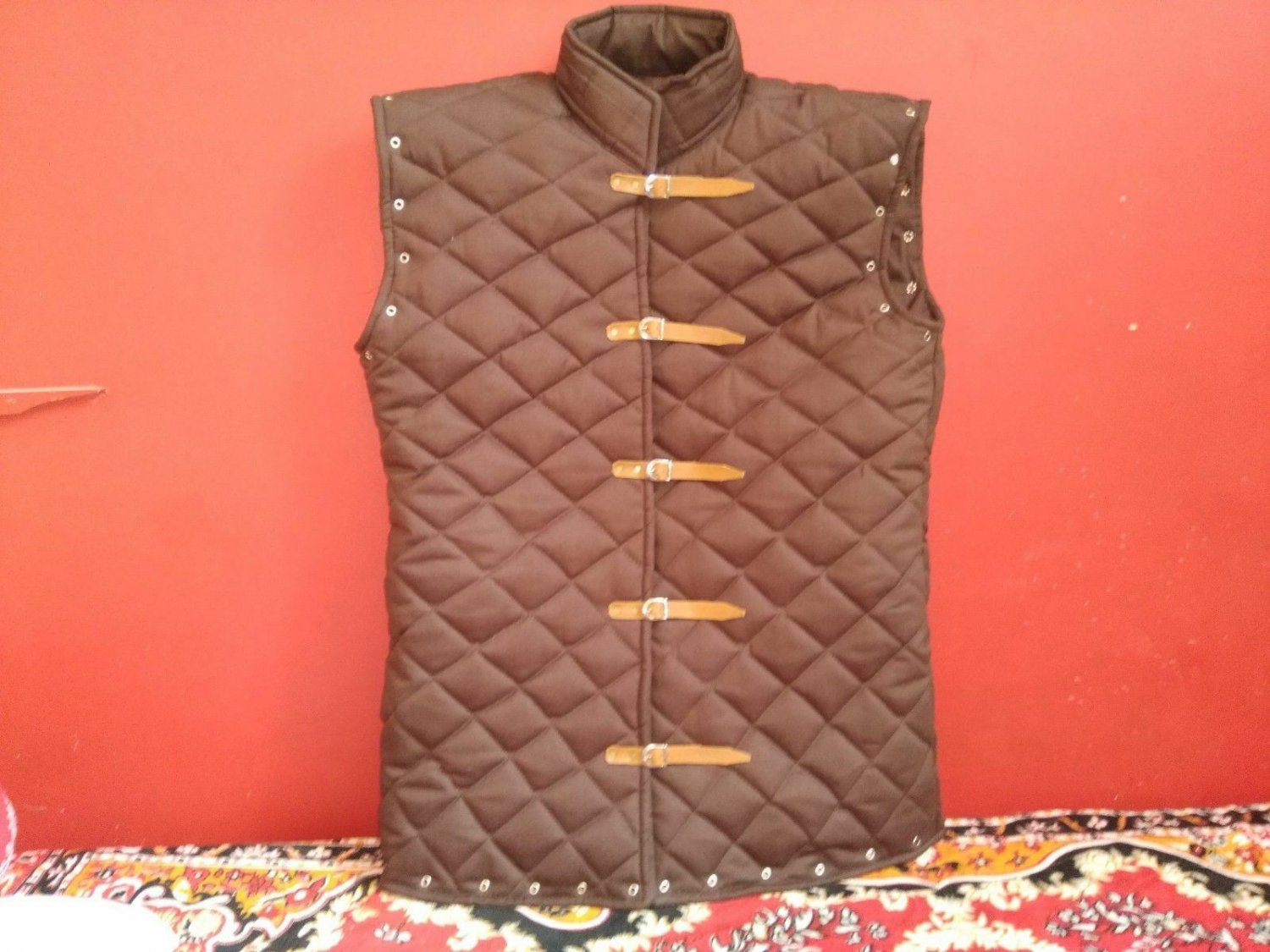 Medieval Viking Renaissance Thick Padded Reenactment Brown Color Gambeson