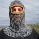 A Head Model Medieval Hood Chain Mail Coif With Adjustable Mask For Armor