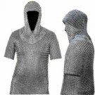 10 MM MILD STEEL CHAIN MAIL SHIRT &HOOD COIF BUTTED HAUBERGEON MEDIEVAL ARMOR NK 10 MM MILD STEEL CHAIN MAIL SHIRT &HOOD COIF BUTTED HAUBERGEON MEDIEVAL ARMOR NK