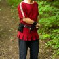 New Style Medieval Viking Tunic Men's Red Rayon Short Sleeve Historical Costume