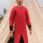 Medieval thick padded Red Gambeson with Removable Shot Sleeves Jacket