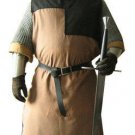 Medieval Tunic Black&Brown Cosplay Renaissance Viking Norseman Sleeves Men