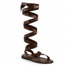 Men's Brown Roman Gladiator Medieval Halloween Costume Flat Sandals Shoes
