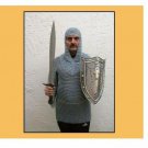 ALUMINIUM CHAIN MAIL SHIRT AND HOOD COIF BUTTED HAUBERGEON VIKING MEDIEVAL ARMOR ALUMINIUM CHAIN MAIL SHIRT AND HOOD COIF BUTTED HAUBERGEON VIKING MEDIEVAL ARMOR
