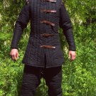 Viking Medieval thick padded Black Gambeson with closed open Armpits jacket