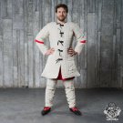 New Medieval White Color Gambeson Viking Renaissance Thick Padded Costume Armor