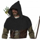 Medieval Renaissance Armor Padded Arming Cap Collar Head Neck Cotton Black SCA