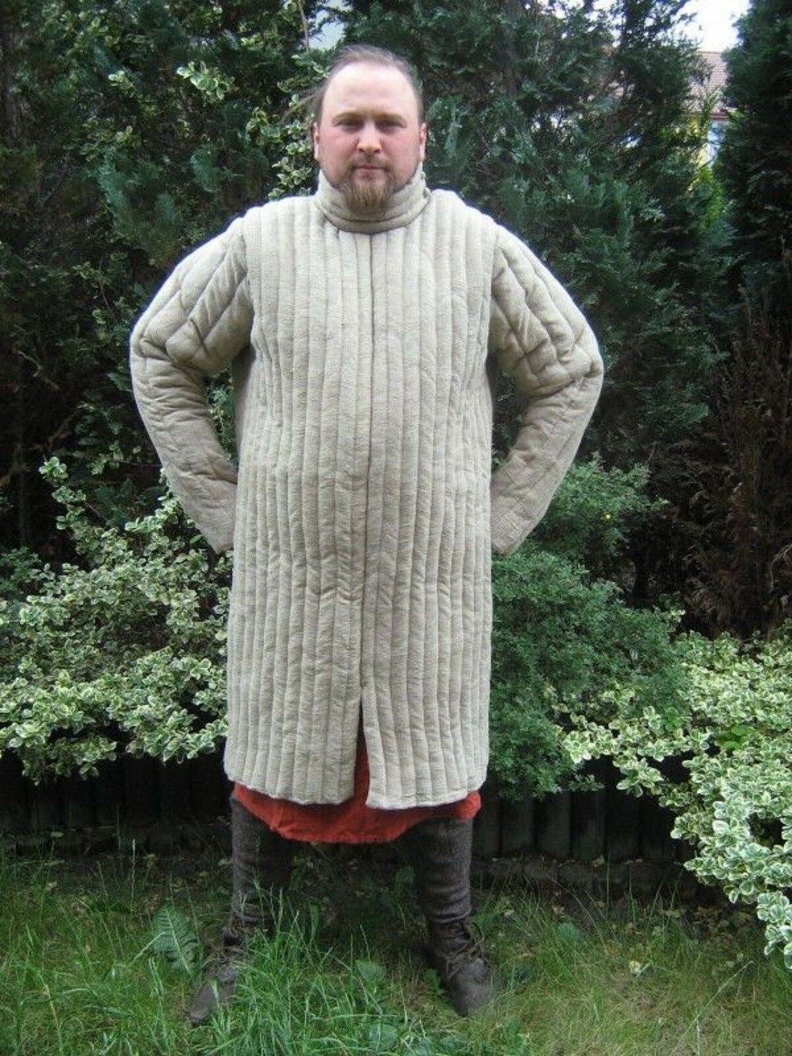 Thick Padded Medieval Camel Gambeson costumes suit of armor for theater larp