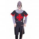 MEDIEVAL Black TEMPLAR KNIGHT Tunic Surcoat Crusader Sleeveless Mast Best Style