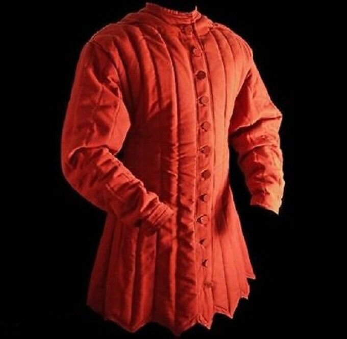 Jacket Full Sleeves Viking Medieval Red Color Gambeson Reenactment Full Sleeves