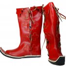Cowboy vintage Red Roman Medieval Leather Boot Armor Footwear Handmade shoes