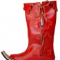 Cowboy vintage Red Roman Medieval Leather Boot Armor Footwear Handmade shoes