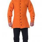Medieval Gambeson Medieval Padded collar full sleeves Thick Orange color slim