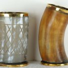 New Medieval Viking Two Horn Mugs Antique Natural Super Hunting Drinkware