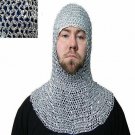 Round Riveted with Warser Coif Hood Medieval Chainmail 9mm Halloween Gift Round Riveted with Warser Coif Hood Medieval Chainmail 9mm Halloween Gift