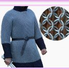Butted Aluminium Chain Mail Shirt & Coif Set, Chainmail Haubergeon with Hood Butted Aluminium Chain Mail Shirt & Coif Set, Chainmail Haubergeon with Hood