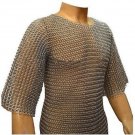 Butted Chain Mail Shirt Medium Chain Maille Hauberk Oil Finish Untreated Steel Butted Chain Mail Shirt Medium Chain Maille Hauberk Oil Finish Untreated Steel