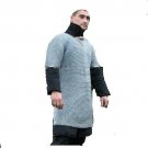 Medieval Viking Large Butted Blackened Chainmail Haubergeon For Armor Theater