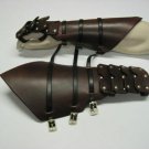 VIKING  ANTIQUE REVERSE CLAMSHELL GOTHIC LEATHER ARMOR GAUNTLETS LARP COSPLAY