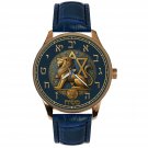 Aryeh Yehudah Shevet Yehuda. Lion Messiah Judaism Art Tekhelet Blue Hebrew Watch