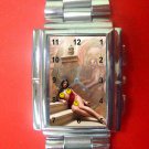 BEAUTIFUL 1970s KITSCH SEXY LADY CAMP ART STAINLESS STEEL RECTANGULAR 35mm WATCH BEAUTIFUL 1970s KITSCH SEXY LADY CAMP ART STAINLESS STEEL RECTANGULAR 35mm WATCH