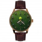 WIMBLEDON LAWN TENNIS GREEN TENNIS STROKES ART COLLECTIBLE SOLID BRASS WATCH WIMBLEDON LAWN TENNIS GREEN TENNIS STROKES ART COLLECTIBLE SOLID BRASS WATCH