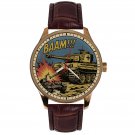RARE 1950s KITSCH COMIC POP ART BENDAY DOTS WW-II PANZER TANK GERMANY MENS WATCH RARE 1950s KITSCH COMIC POP ART BENDAY DOTS WW-II PANZER TANK GERMANY MENS WATCH