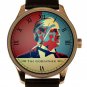 VINTAGE DON CORLEONE GODFATHER WARHOLESQUE MARLON BRANDO ART SOLID BRASS WATCH