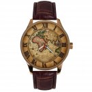 ANTIQUE DANISH STOOPENDAAL WORLD MAP ART LARGE 40 mm SOLID BRASS WRIST WATCH ANTIQUE DANISH STOOPENDAAL WORLD MAP ART LARGE 40 mm SOLID BRASS WRIST WATCH