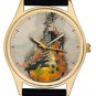 SLASH GUITAR IMPRESSIONIST ART SOLID BRASS COLLECTIBLE ELECTRIC LP GUITAR WATCH