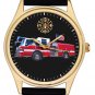 CLASSIC FIRE DEPARTMENT FIRE TRUCK FIREFIGHTER ART 40 mm PRESENTATION WRISTWATCH