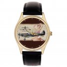 VINTAGE RAF SUPERMARINE SPITFIRE PINUP POSTER ART COLLECTIBLE MEN'S DRESS WATCH