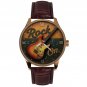 "ROCK ON" VINTAGE RED STRATO GUITAR SOLID BRASS GUITARIST GRUNGE ART WATCH