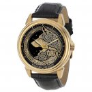 SYMBOLIC CELTIC WOLF ORIGINAL ART SOLID BRASS COLLECTIBLE FANTASY DRESS WATCH