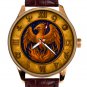 RARE SYMBOLIC ANTI-CLOCKWISE SOLID BRASS PHOENIX WATCH with BIZARRE SYMBOLS DIAL