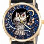 BEAUTIFUL MIDNIGHT OWL MOON FANTASY ART 30 mm COLLECTIBLE WRIST WATCH w GIFT BOX