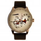 VINTAGE JAZZ TRUMPET ART TRUMPETEER FLOURISH SOLID BRASS COLLECTIBLE WATCH