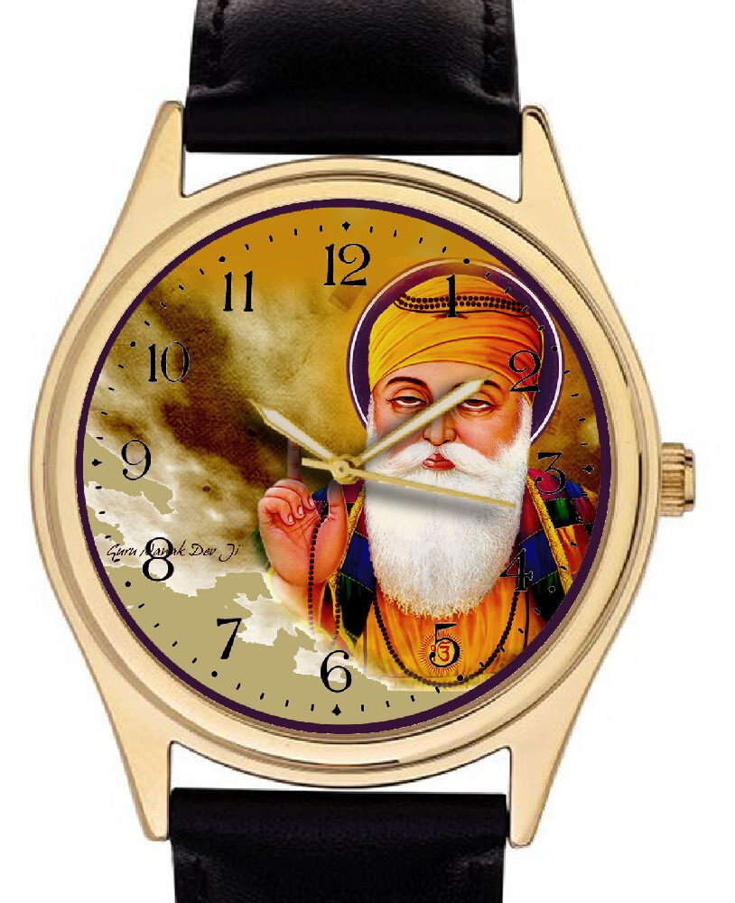 GURU NANAK DEV SIKH RELIGIOUS KHALSA ART BEAUTIFUL DEVOTIONAL ART WRIST WATCH
