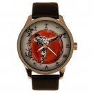 VINTAGE JAPANESE KARATE KUNG FU MARTIAL ART PARCHMENT ART SOLID BRASS WATCH VINTAGE JAPANESE KARATE KUNG FU MARTIAL ART PARCHMENT ART SOLID BRASS WATCH