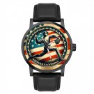 VINTAGE AMERICAN BASEBALL PITCHER ART STARS & STRIPES SOLID BRASS MENS WATCH