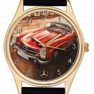 CLASSIC 1957 MERCEDES BENZ 300SL FLAME RED VINTAGE CAR ART BRASS WRIST WATCH