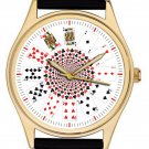 STUNNING PLAYING CARDS POKER GAMBLING ART LARGE 40 mm COLLECTORS WRIST WATCH